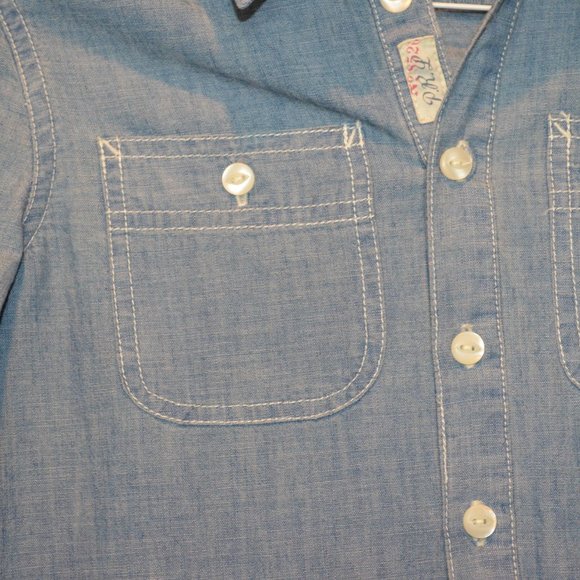 Sz 10 Girls Polo Ralph Lauren Chambray Western Boho Shirt Dress - Picture 4 of 10